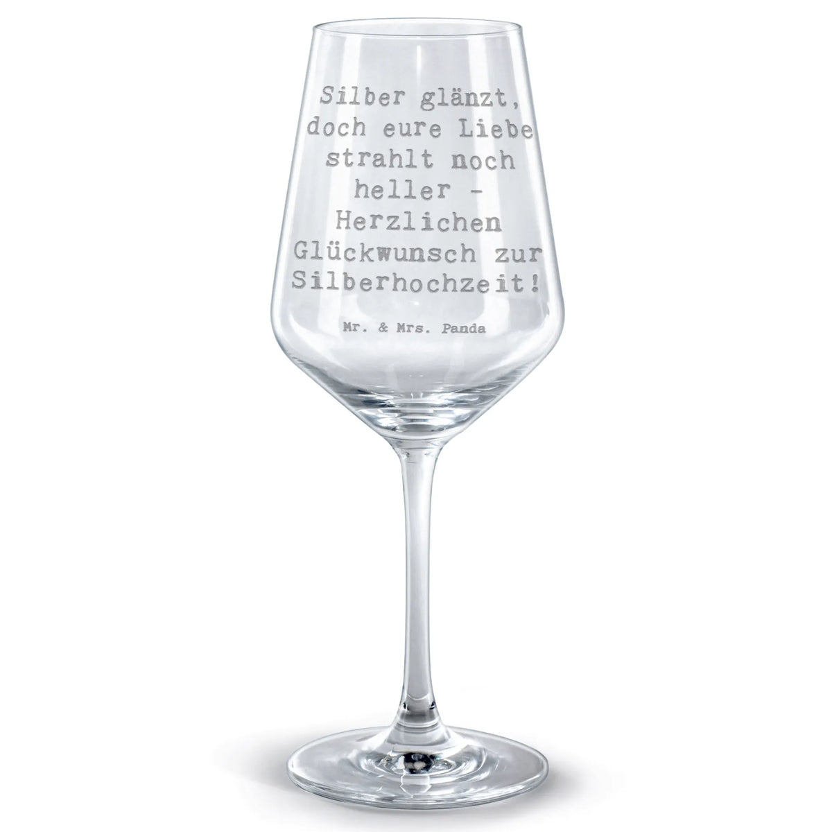 Rotwein Glas Spruch 25. Hochzeitstag Silberne Hochzeit