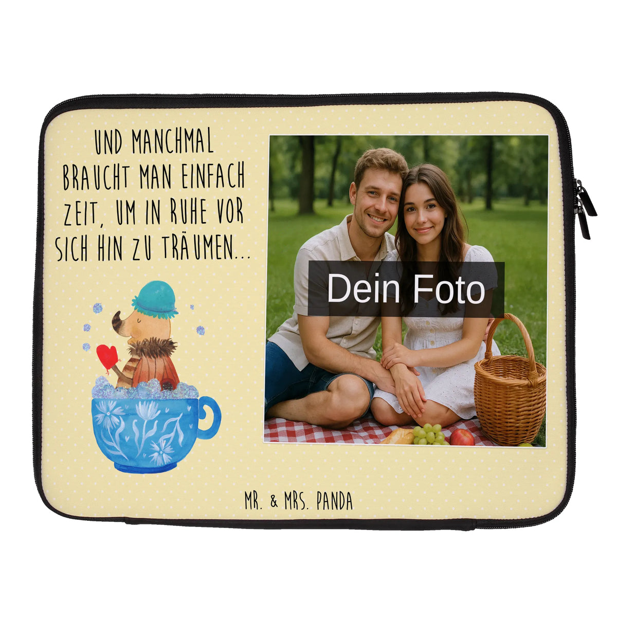 Personalisierte Foto Notebook Tasche Motte Schaumbad