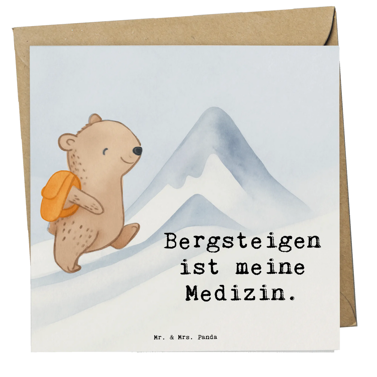 Deluxe Karte Bär Bergsteigen Design anlasskarte, Glückwunschkarte, Grußkarte, faltkarte, Klappkarte, doppelkarte, Geschenk, Schenken, Sport, Sportart, Hobby, Danke, Dankeschön, Auszeichnung, Gewinn, Sportler, Bergsport, Alpinwandern, Trekking, Wandern, Alpinismus, Bergsteigen
