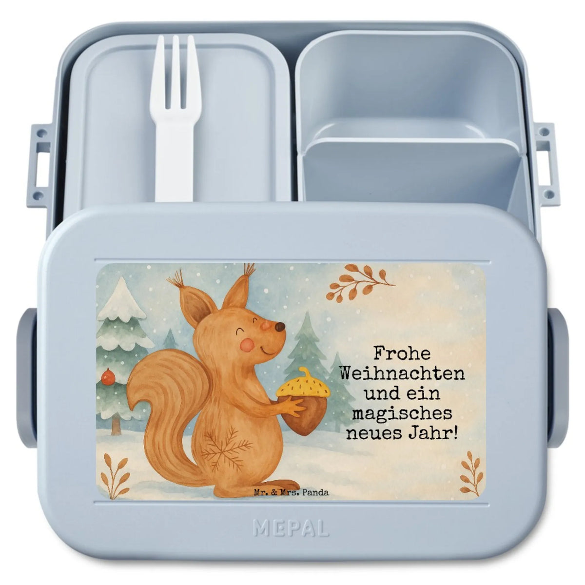 MEPAL Bentobox Eichhörnchen Weihnachten Design Lunchbox, Meal Prep Box, Bento-Brotdose, Vesperbox, Bentobox, Essensbox, Jausenbox, Bento Box, Essensbehälter, Lebensmittelbehälter, Snackbox, Snackdose, Frischhaltedose, Weihnachten, Winter, Weihnachtsdeko, Nikolaus, Advent, Heiligabend, Wintermotiv, Frohes Neues Jahr, Guten Rutsch, Frohe Weihnachten, Neujahr, Vogel, Weihnachtsgruß, Weihnachtsmotiv