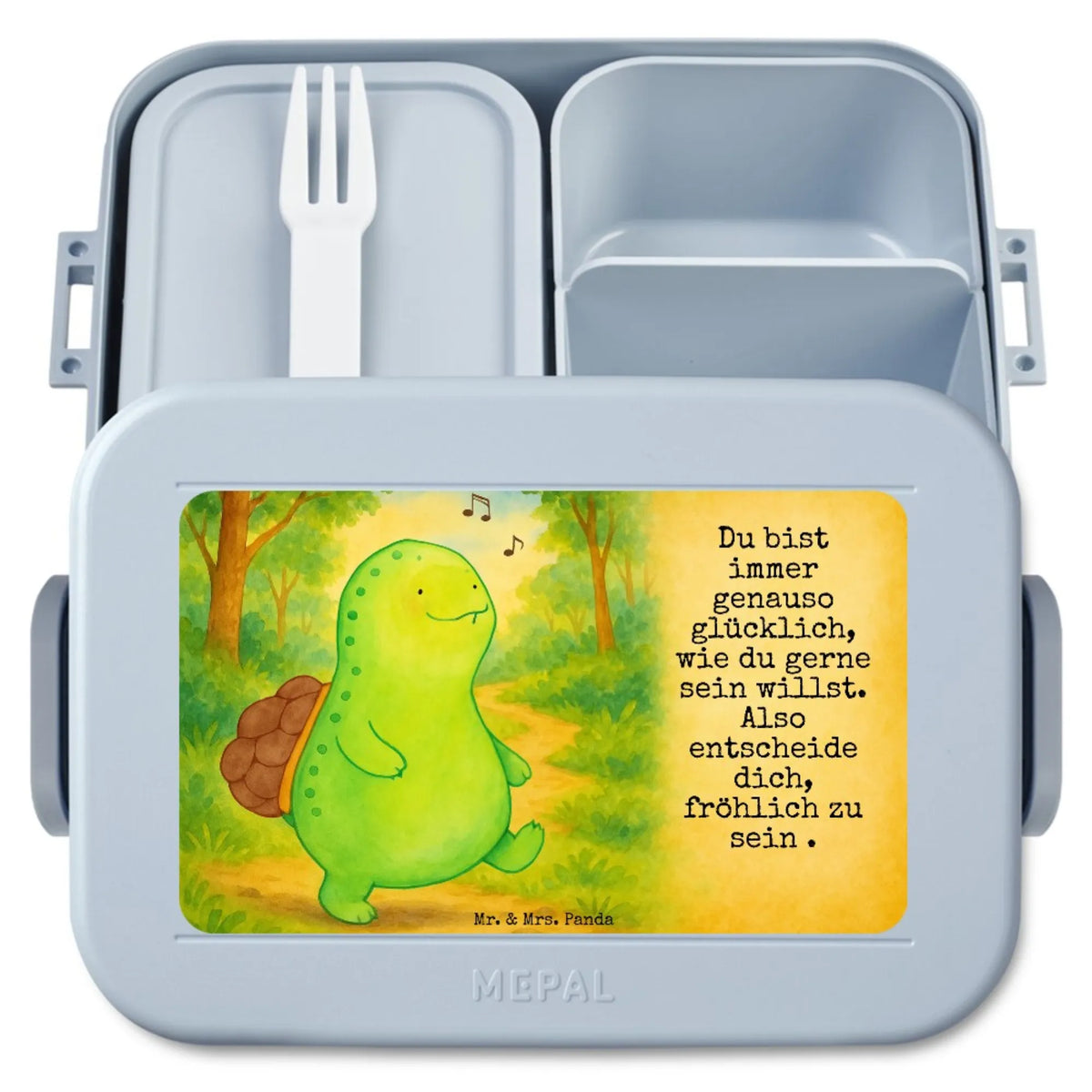 MEPAL Bentobox Schildkröte Pfeifen Design Essensbehälter, Jausenbox, Bento-Brotdose, Vesperbox, Bentobox, Snackbox, Essensbox, Lunchbox, Bento Box, Frischhaltedose, Meal Prep Box, Lebensmittelbehälter, Snackdose, Schildkröte, Glück, Neuanfang, Fröhlich, Trennung, Schildi, Depression, Motivation, Lebensfreude, Schildkröten