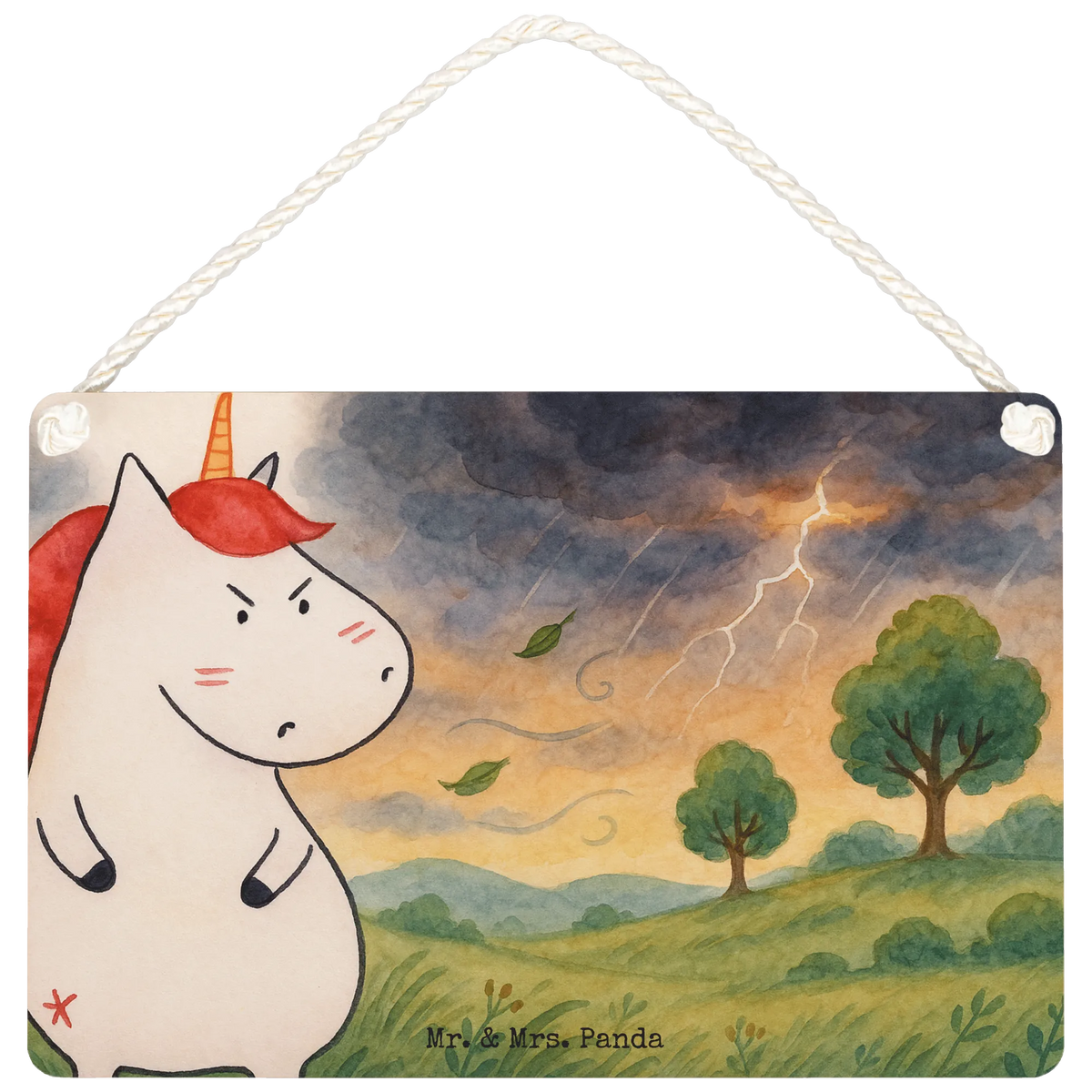 Deko Schild Einhorn Wut Design