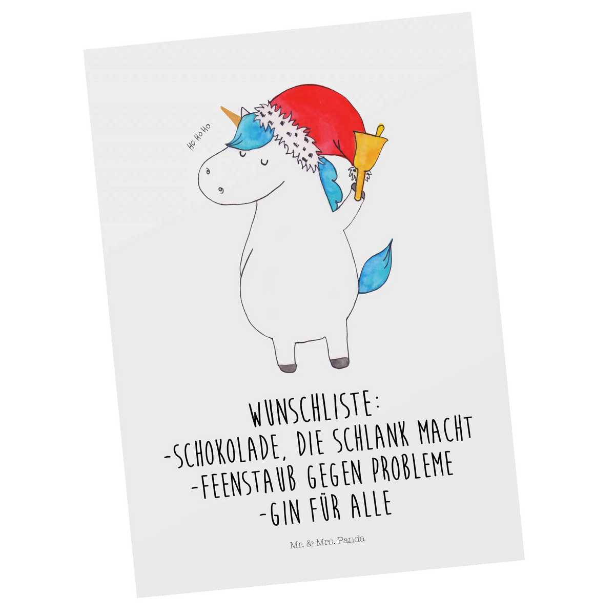 Postkarte Einhorn Weihnachtsmann Postkarte, Designkarte, Ansichtskarten, Ansichtskarte, spruchkarte, kunstkarte, Motivkarte, Kunstkarten, bildkarte, Postkarten, Grußkarte, einzelkarte, Fotokarte, Unicorn, Einhorn, Einhörner, Einhorn Deko, Schoki, Gin, Weihnachtsmann, Schokolade, Feenstaub, Nikolaus, Weihnachten, Wunschliste, Wunschzettel