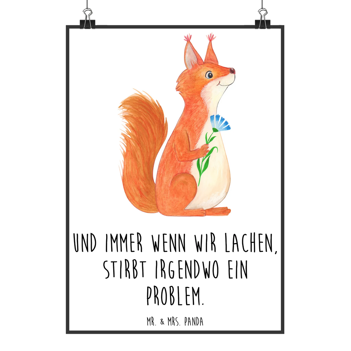 Poster Eichhörnchen Blume