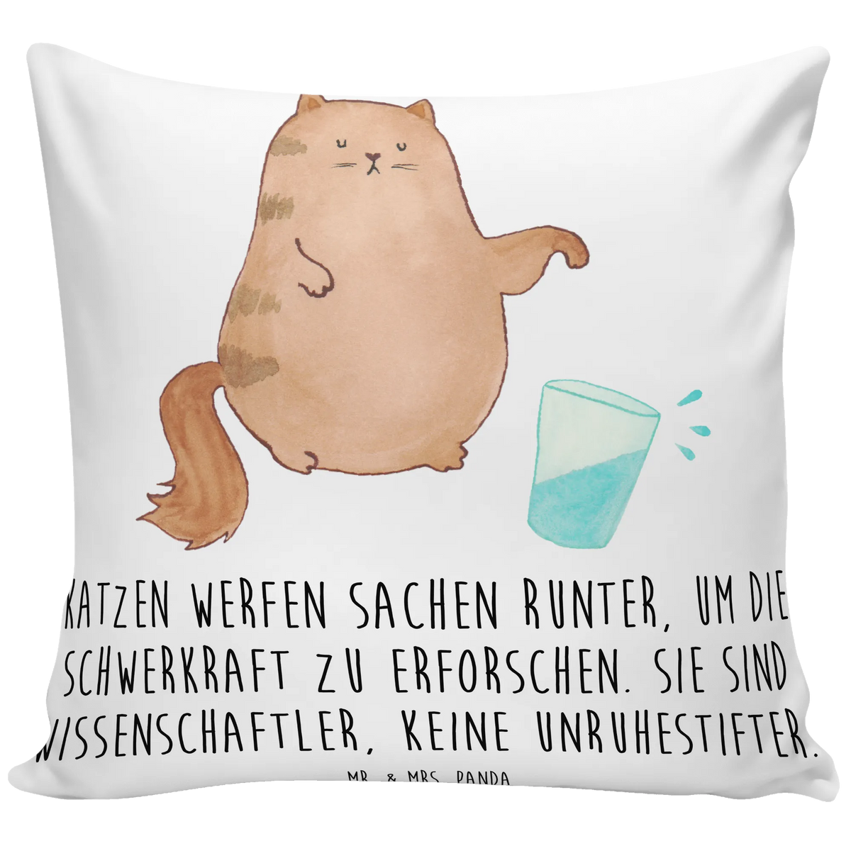 40x40 Kissen Katze Wasserglas