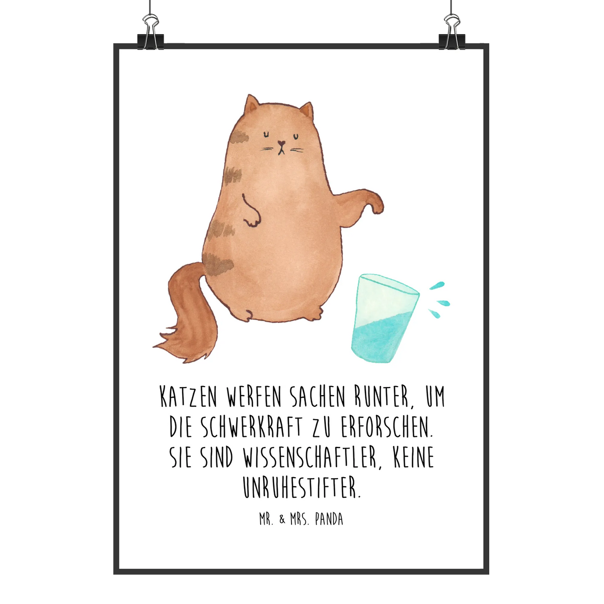 Poster Katze Wasserglas