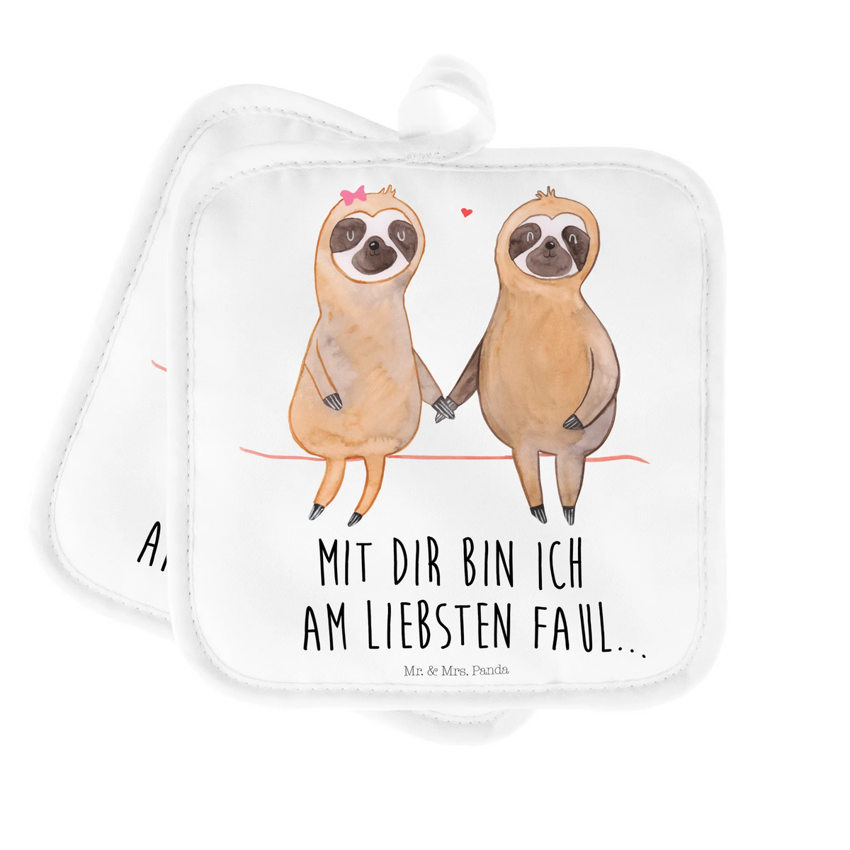 2er Set Topflappen  Faultier Pärchen Topflappen 2er Set, 2er Set Topflappen, Zwei Topflappen, Topflappen im Doppelpack, Ofenlappen, Topflappen Set, Topflappen, Topfuntersetzer, Kochlappen, Topflappenset, topfhalter, Doppel Topflappen, Faultier Deko, Faultier, Faultier Geschenk, Faultierliebe, Faultierpärchen, faul, Gemeinsam, Faultiere, Langsamkeit, Liebespaar, Verliebt, Pärchen, Verlobt, Lieblingstier, Liebe, Relaxen, Beziehung