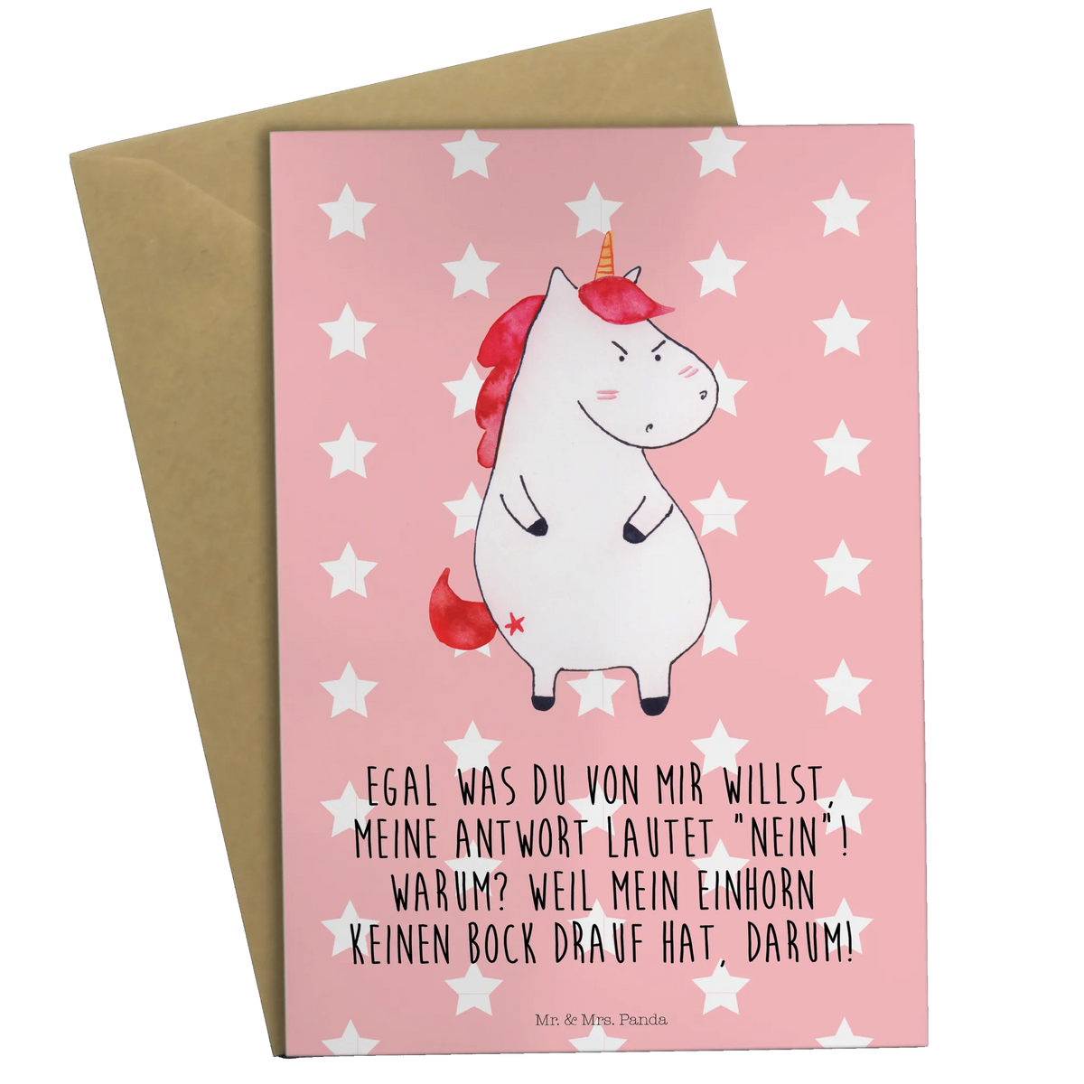 Grußkarte Einhorn Wut