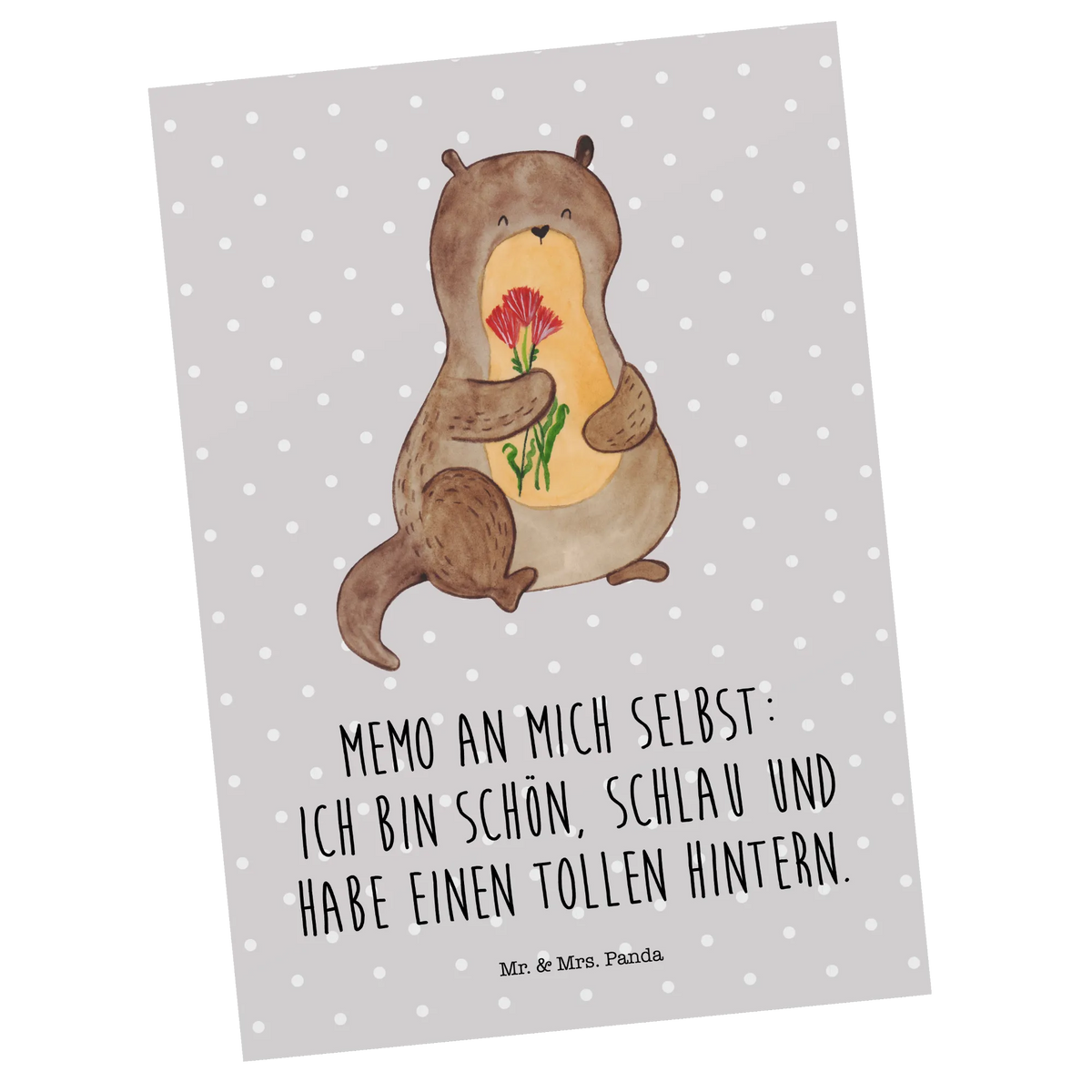 Postkarte Otter Blumenstrauß Designkarte, Motivkarte, Ansichtskarten, Postkarten, Kunstkarten, spruchkarte, bildkarte, einzelkarte, Ansichtskarte, Grußkarte, Fotokarte, kunstkarte, Postkarte, Otter, Fischotter, Seeotter, Otter Seeotter See Otter