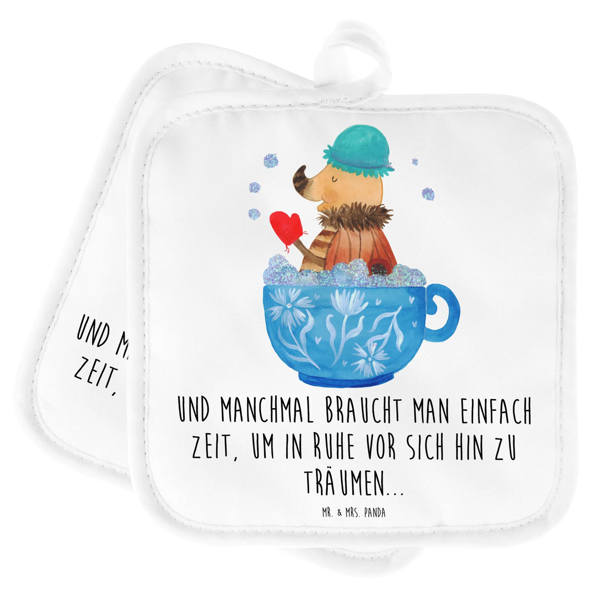 2er Set Topflappen  Motte Schaumbad