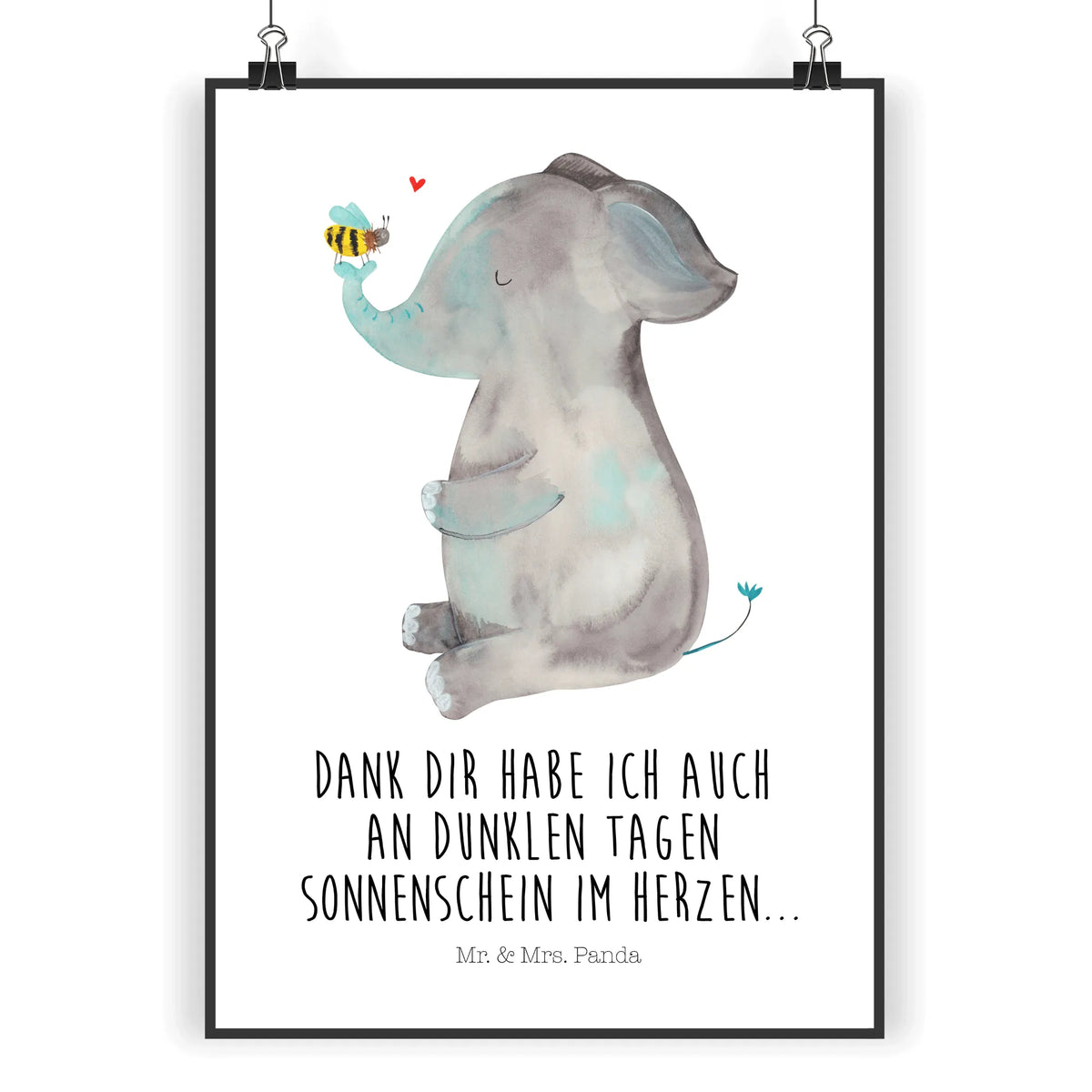 Poster Elefant Biene