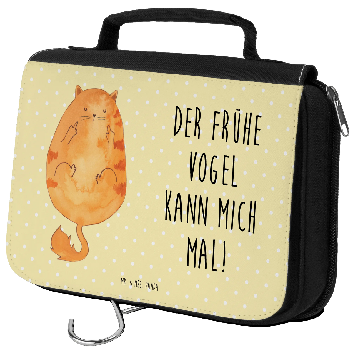 Kulturbeutel Katze Frühaufsteher Make-Up Tasche, Kosmetikbeutel, Reisebeutel, badtasche, Kosmetiktasche, hygienebeutel, Kulturtasche, beauty case, Reise-Kulturtasche, Toilettentasche, beautycase, Waschbeutel, kosmetiktäschchen, Schminktasche, Waschtasche, duschbeutel, hygienetasche, Necessaire, Schminkbeutel, kulturtäschchen, Kulturbeutel, Katze, Katzenmotiv, Katzenfan, Katzendeko, Katzenfreund, Katzenliebhaber, Katzenprodukte, Katzenartikel, Katzenaccessoires, Katzensouvenirs, Katzenliebhaberprodukte, Katzenmotive, Frühaufsteher, Kaffee, Morgenmuffel, Katzen, Kater, Mietze, Der Frühe Vogel Kann Mich Mal