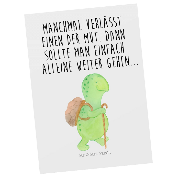 Postkarte Schildkröte Wanderer