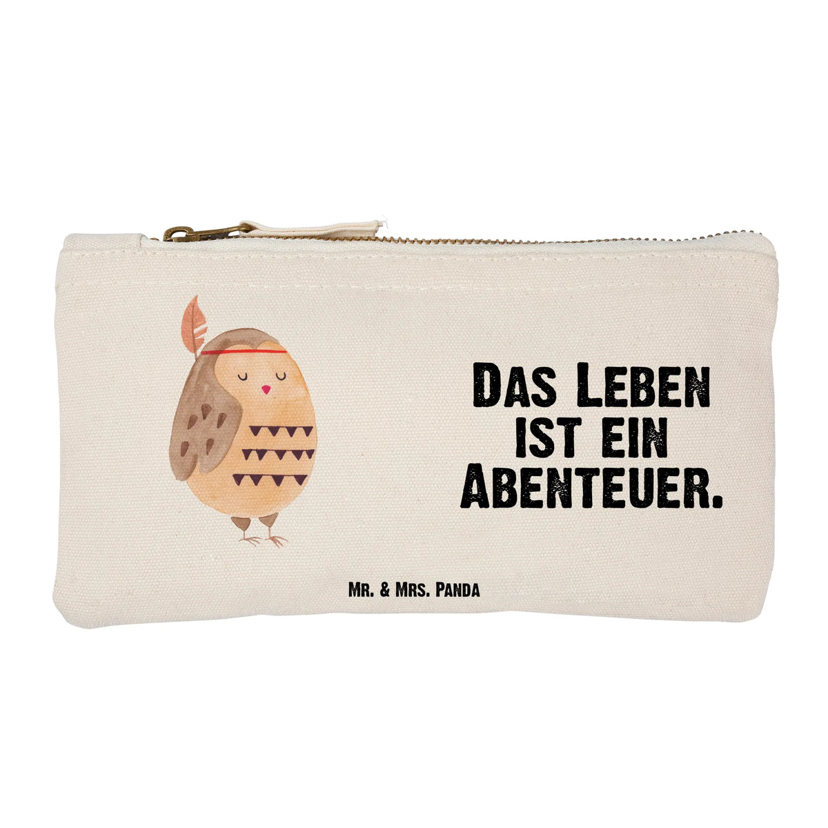 Make-up bag Owl feather headdress gift ideas, nocturnal, romantic gift, owl decor, bird, birthday present, illustrated, forest animal, Life is an adventure, Travel saying, Feather decoration, Beautiful saying, Decoration, Owl decoration, Indian saying