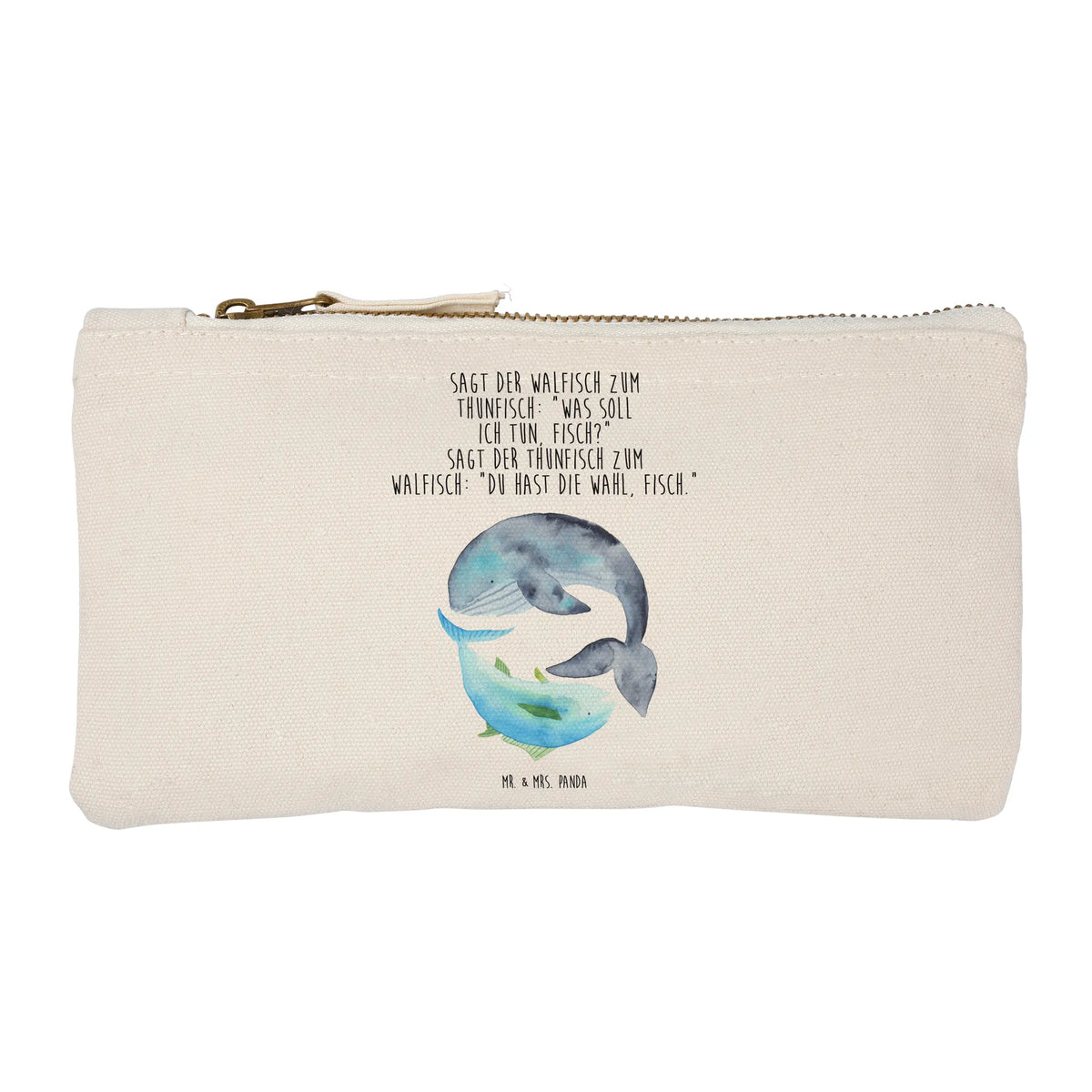 Make-up bag whale tuna card, small animals, cute, gifts, cute animal motives, hand drawn, funny sayings, good mood, special gifts, gift ideas, animal lover, flat joke, choice, joke, word joke funny, flat joke gift, whale, saying funny, tuna, saying of the day