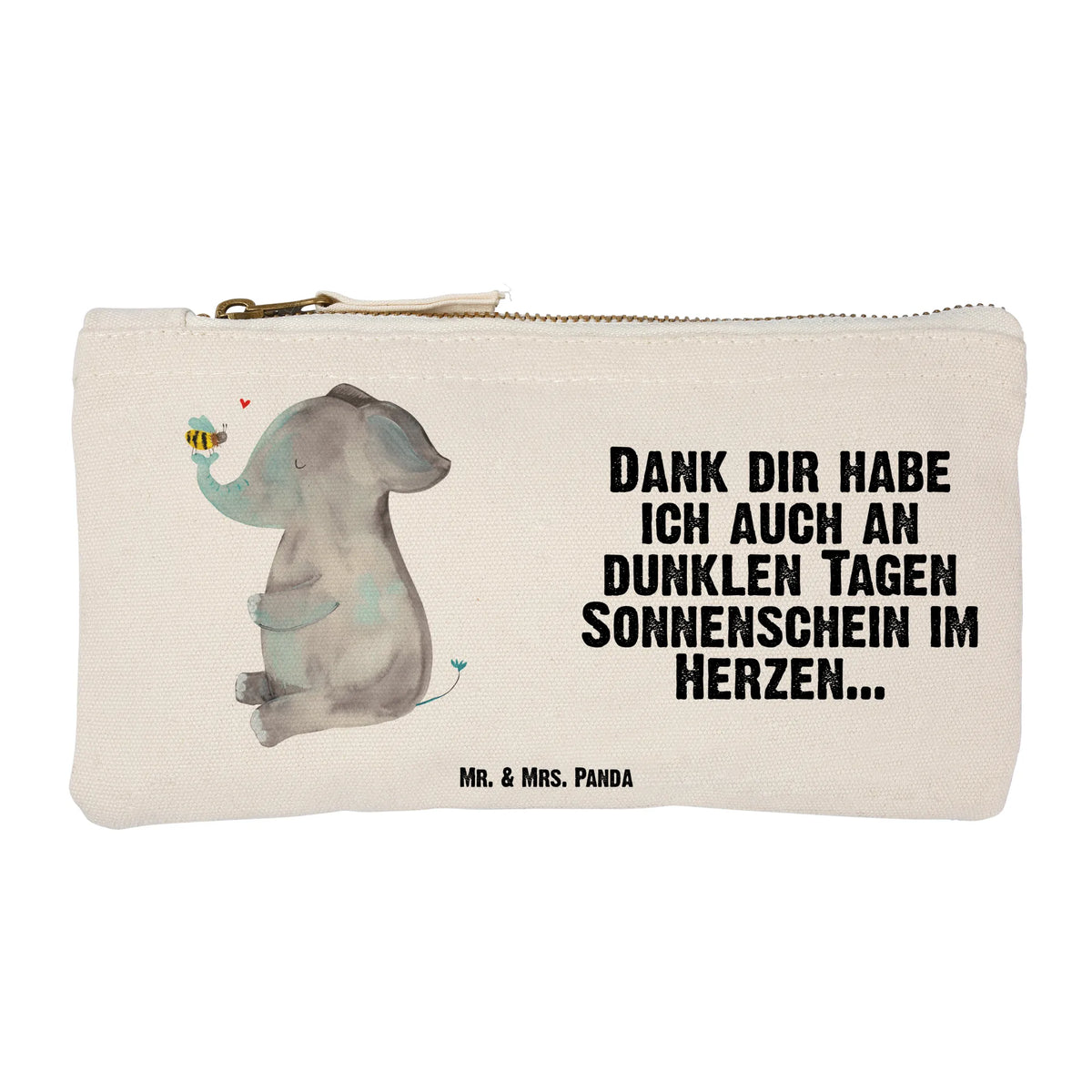 Make-up bag elephant bee gift ideas, gifts, card, animal lover, special gifts, good mood, funny sayings, hand drawn, cute animal motives, cute, small animals, proof of love, elephant, anniversary, wedding gift, love saying, love gift, marriage proposal